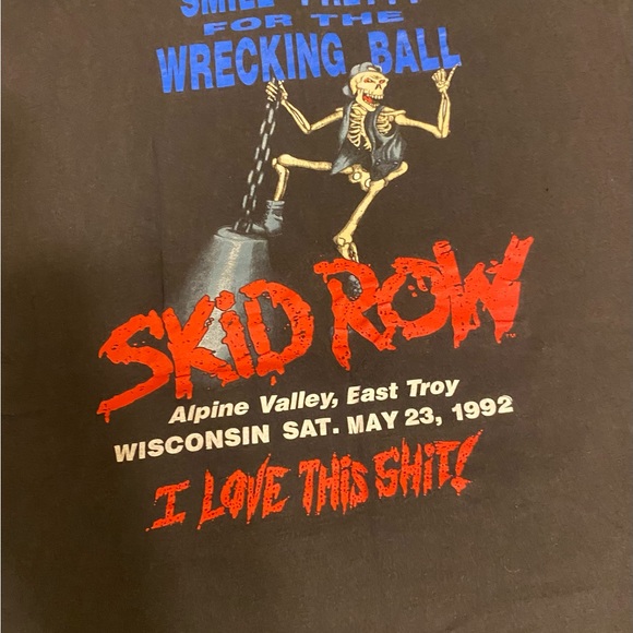 SKID ROW CONCERT T-SHIRT ALPINE VALLEY, EAST TROY WISCONSIN TOUR SIZE XL 1992 - Picture 8 of 10